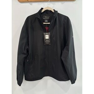 NEW Page & Tuttle Black Nylon Zip Jacket Mens Size L Lightweight Windbreaker